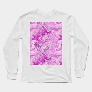 Pink Silk Marble - Digital Liquid Paint Long Sleeve T-Shirt